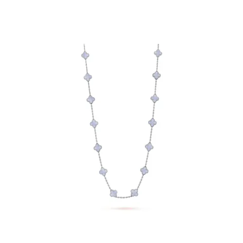 Van Cleef & Arpels Alhambra Four Leaf Lucky Series Ожерелье Белое, золотое Женское