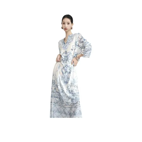 ONE SHALLOW Длинное платье с длинными рукавами женское