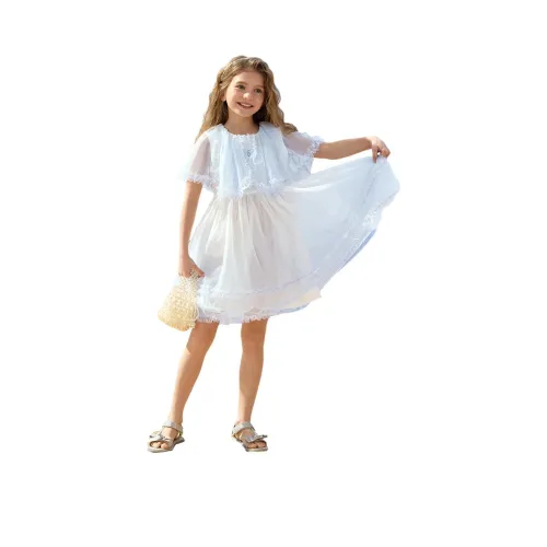 Disney Малыш Платье Синий Белый Детский