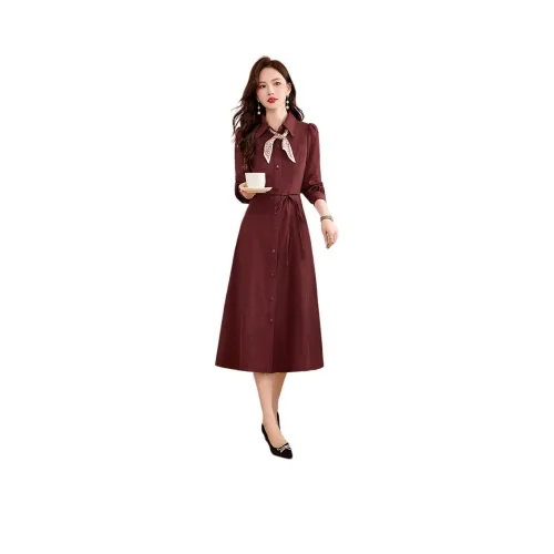 Fele.d Длинное платье с длинными рукавами женское