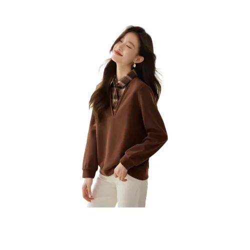 Mo Han Yi Mei Толстовка Женская Кофейного цвета