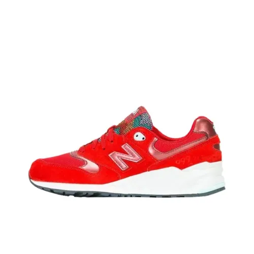 New Balance NB 999 Устойчивые к истиранию Низкие Беговые кроссовки Женские Красные