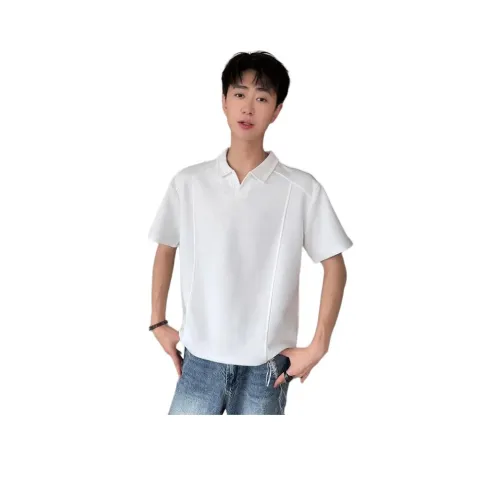 JIARONG V-Neck T-Shirt с премиальным стилем и прохладным стилем поло унисекс