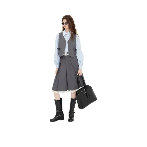 JORYAweekend Повседневный Длинный Юбка Женская Серого цвета