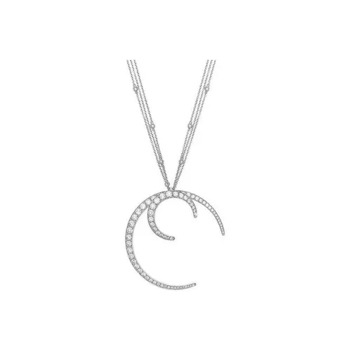 AMANI 18K Белое золото ромб золото ожерелья женский серебряный