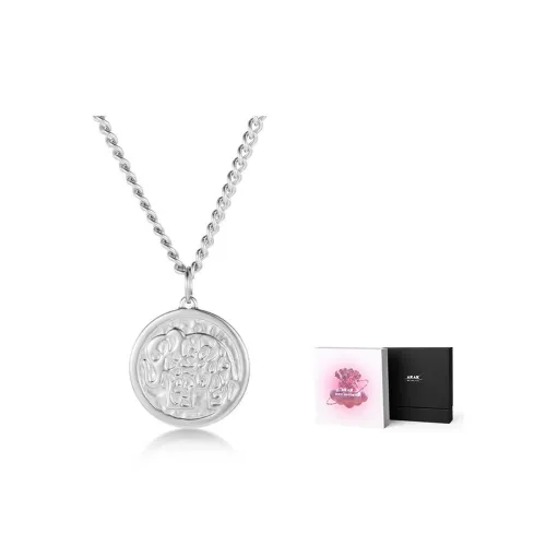 AKAK Титановая сталь Ожерелье Слон MEDALLION Серебряное Мелочь Ожерелье Унисекс