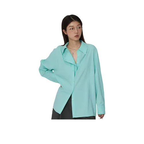 BLUEerror Рубашка Женская Зеленая Горная Мятная