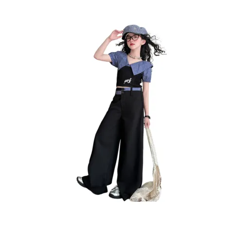 momasong Повседневный Спортивный Комплект из 2 предметов синий детский