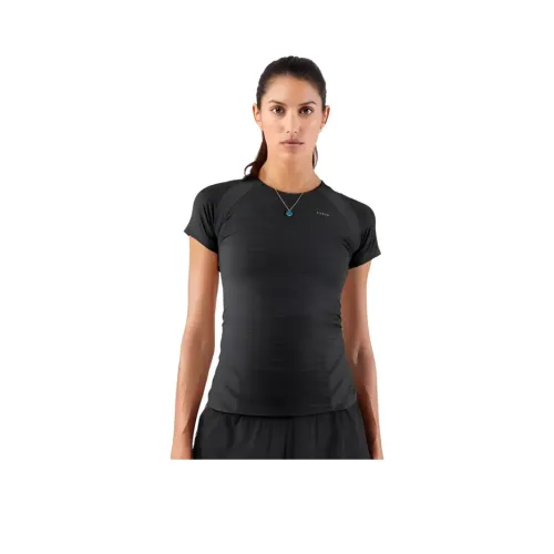 DECATHLON Реглан-рукав Т-рубашка Женская Черная