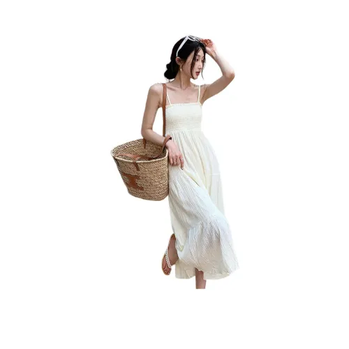 NANING9 Slip Платье Женское Абрикосовое