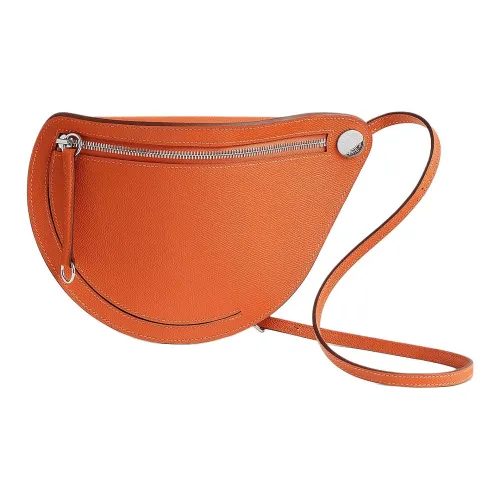 HERMES Petite Course Epsom Телячья кожа Сумка через плечо Сумка на плечо Маленькая Женская 9J Feu Пламенно-оранжевый