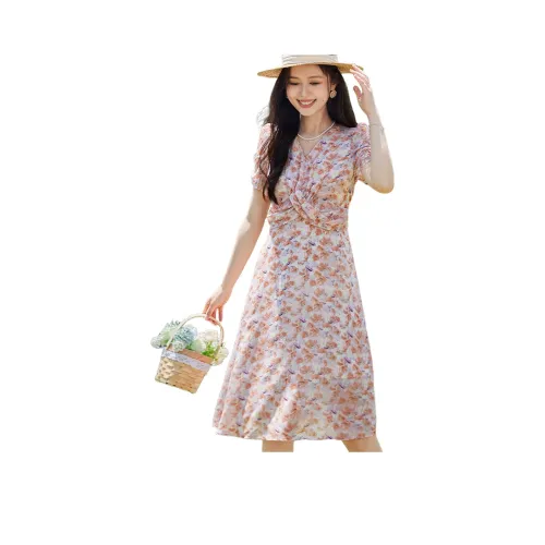 VICTORIA VERA Короткий рукав Платье Женское Многоцветное