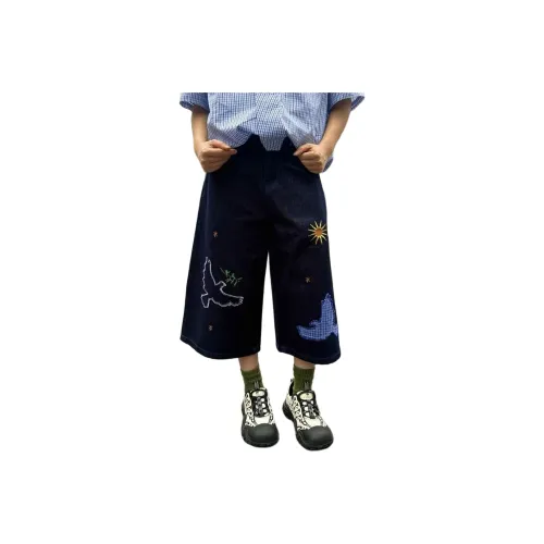 TAOKK Темно-синие унисекс джинсовые шорты