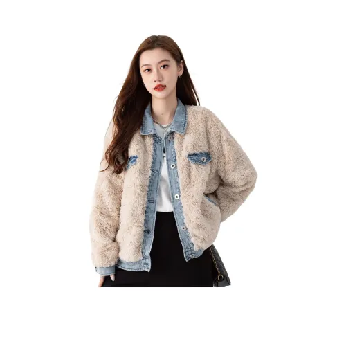 BALENO Вельвет Feel Пальто Осеннее и Зимнее Женское Абрикосовое