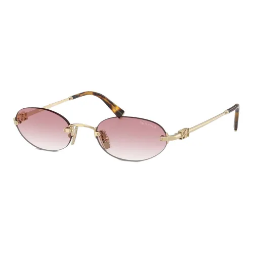 MIU MIU OVAL SUNGLASSES Женские Золото