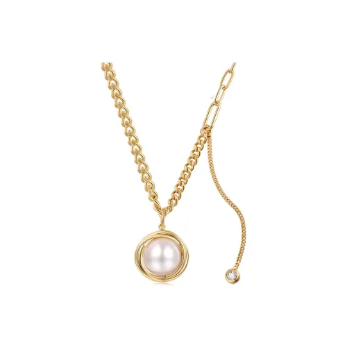 NATURALLYJOJO Shell Pearl Цепочка на ключицу Ожерелье в стиле Нормкор Женское Золотое