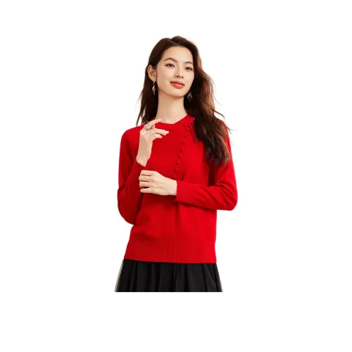 CARBAMMI Свитер Женские Уютный Красный