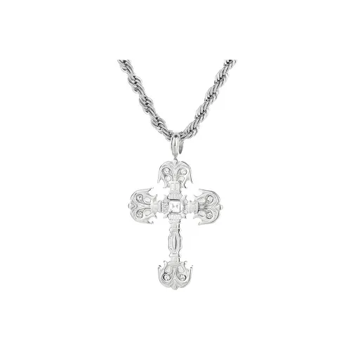 MAGICPOLE Титановая сталь Циркон Ожерелья Мужской Серебряный