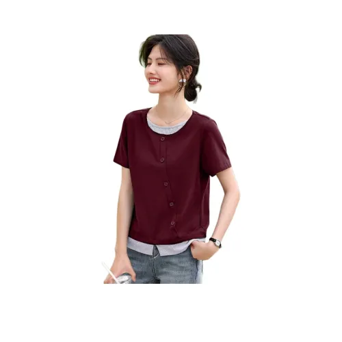 XWI SS24 T Рубашка Женская Красное вино