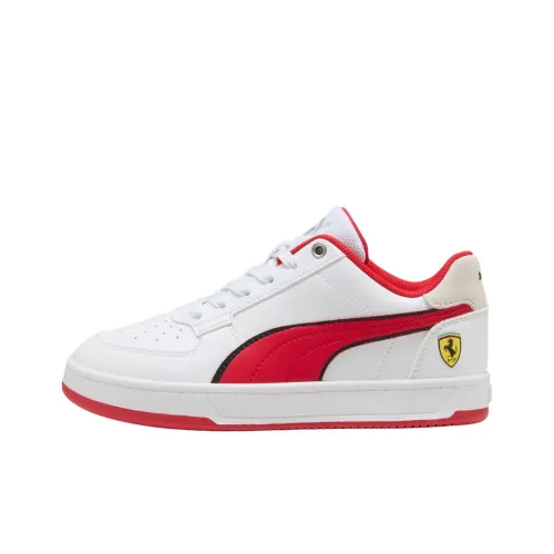 Scuderia Ferrari X PUMA Caven 2,0 Амортизация Поддержка Низкий Топ Детские Скейтбординги Белый Красный Подростки