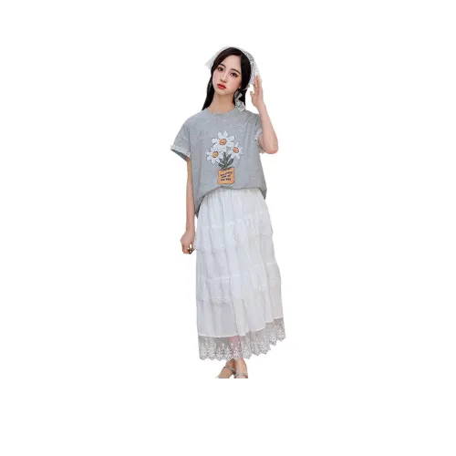 Подростки GULIJIA Комплект с юбкой 2 предмета Набор Серый