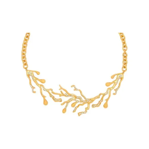 Оскар де ла Рента Латунь Кристальные ожерелья Женские Золото