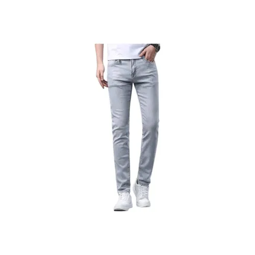 JIKENDI Светло-серый Мужские Джинсы