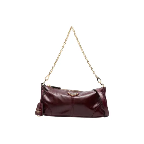 PRADA Телячья кожа Сумка через плечо Сумка на плечо Маленькая Женская Бордовая
