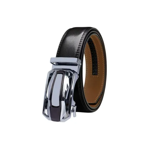 PISHUSHU Ремни из коровьей кожи Мужской Коричневый Хром Черный Ширина 3,5 см