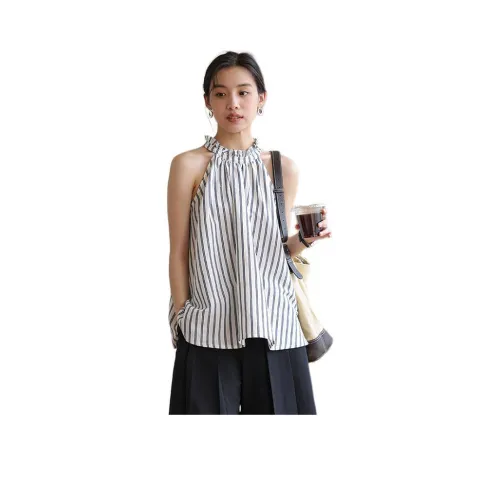 BLUEerror Майка Женская Морская соль Синий цвет Полосы