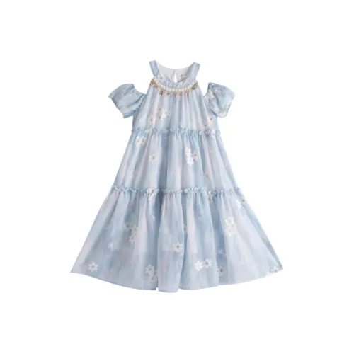 MUANMU Blue Kids Dresses MUANMU Синие Детские Платья