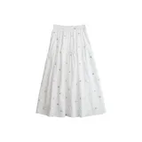 Белый, маленький, цветочный, вышивка