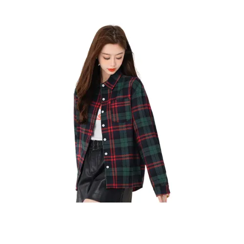 BALENO Синий и Зеленая клетка Женские Рубашки