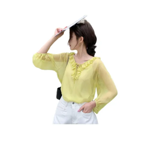 NANING9 Повседневный костюм женский травяного зеленого цвета