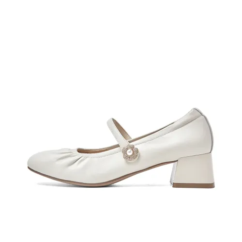 PT'SON Грубый каблук Туфли Мэри Джейн Женские