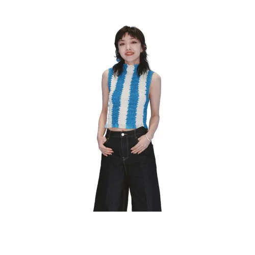 MOCO Майка Женская Синие Белые Полоски Цвет