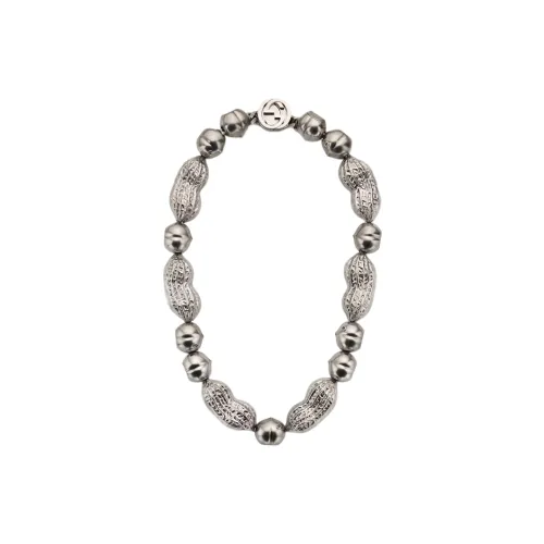 GUCCI Interlocking Металлические Колье Унисекс Серебряный