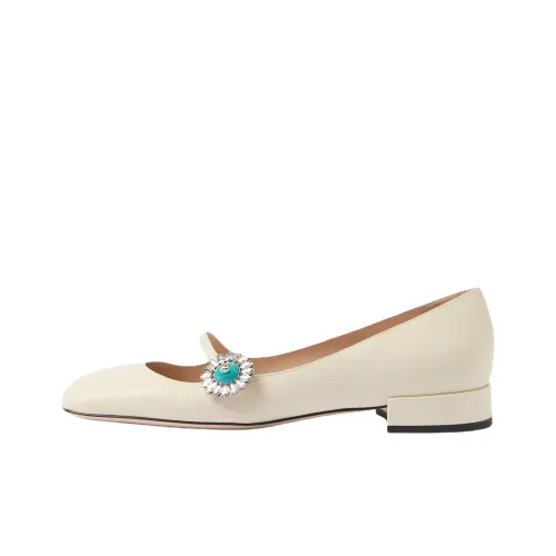 Valentino PRESHOES GARAVANI Грубый каблук Туфли Мэри Джейн Женские Белые