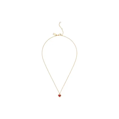 COACH Латунь с покрытием стекло CUBIC циркон Crystal Necklaces женский золото