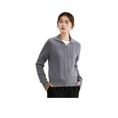 MIHUANG Кашемир Свитер Женский Средний Серый