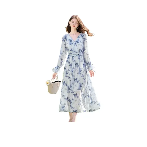 TOUCH Длинное платье с длинными рукавами женское