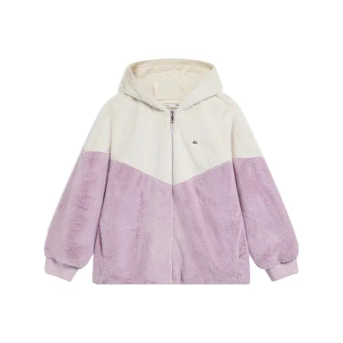 LINING Sports trend series Экрю Лотосовый корень Пудры Фиолетовый градиент Женские Бархатные куртки