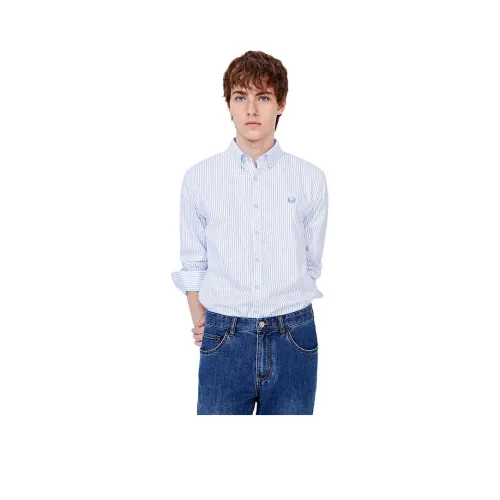 NAVIGARE Отбеленный Синий Мужские Рубашки