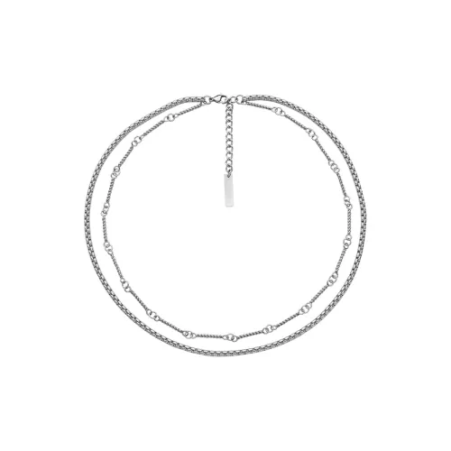 Kelanxi Титановые стальные ожерелья унисекс серебряные