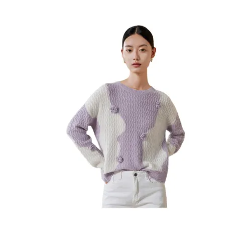 MIHUANG Фиолетовый Женские Кашемировые Свитеры