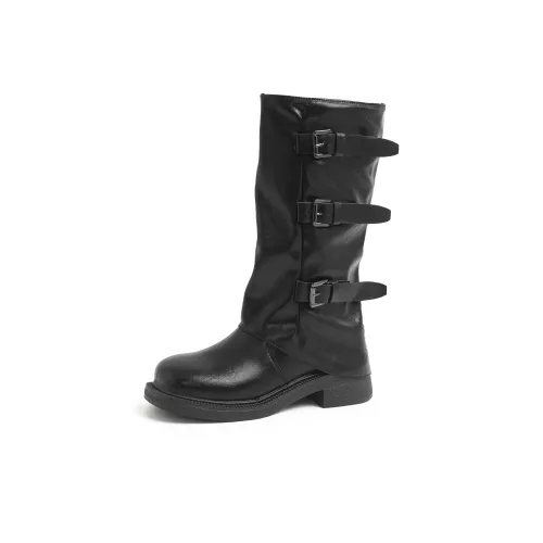 Take the Qin Женские высокие сапоги на колено черные