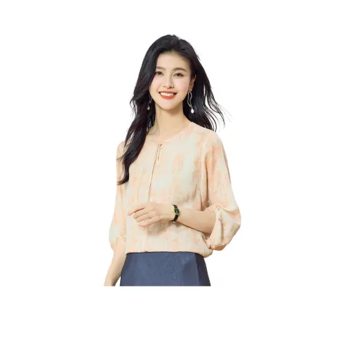 JINJU Рукав-буф Т-рубашка Женская