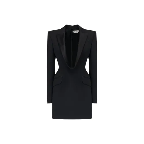 Alexander McQueen Black Женские Длинные Рукава Платья