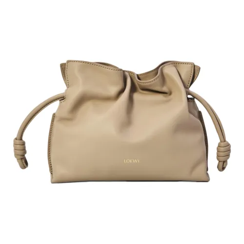 LOEWE Flamenco Napa Голень Кожа Сумка на плечо Мини Женские Песочный