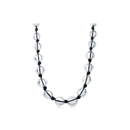TIFFANY & CO. Ожерелье «Шары» Ожерелье Из Горного Хрусталя Ручной Огранки. На Черном Шелковом Шнурке